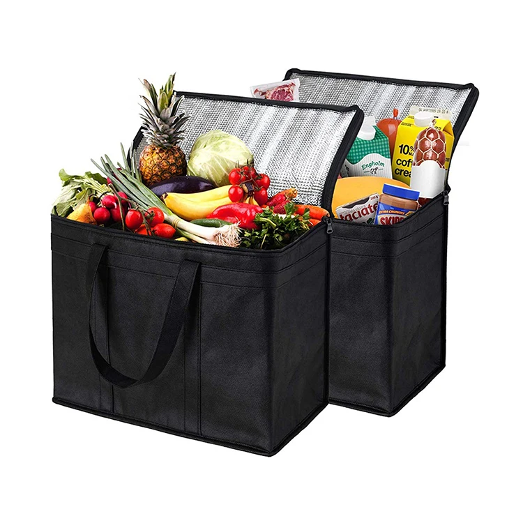 Cheap large thermal aluminum foil food cooler bag/ reusable food delivery grocery bag delivery box