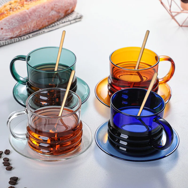 300 ml Coffee Mugs,Drinking Glasses with Handle,Glass Cups for Hot or Cold Drinks like Cappuccino,Latte,Cocoa,Milk,Coffee Mugs