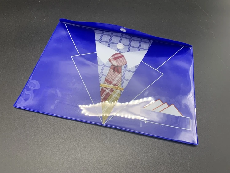 Custom A5 PVC Envelope File Snap Button Closure PVC Envelope Folder