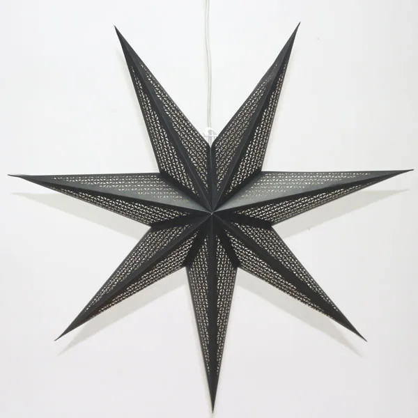
Christmas Decoration Black Golden 7 Point Hanging Christmas Paper Star 