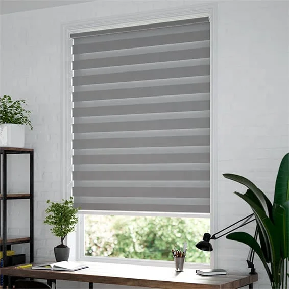 Factory Custom Smart Remote Control Home Window Blinds Zebra Curtain Motorized Cordless Mechanism Zebra Roller Curtain Blind