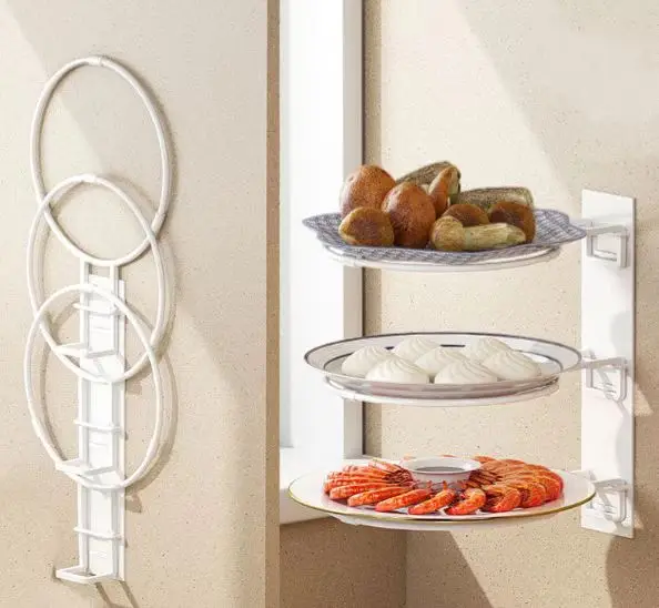 Wholesale kitchen storage multifunction multi layer multipurpose preparation plate dish tray Metal Organizer rack