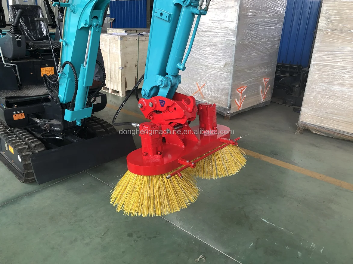 KINGER excavator sweeping brush broom hydraulic road cleaning head broom