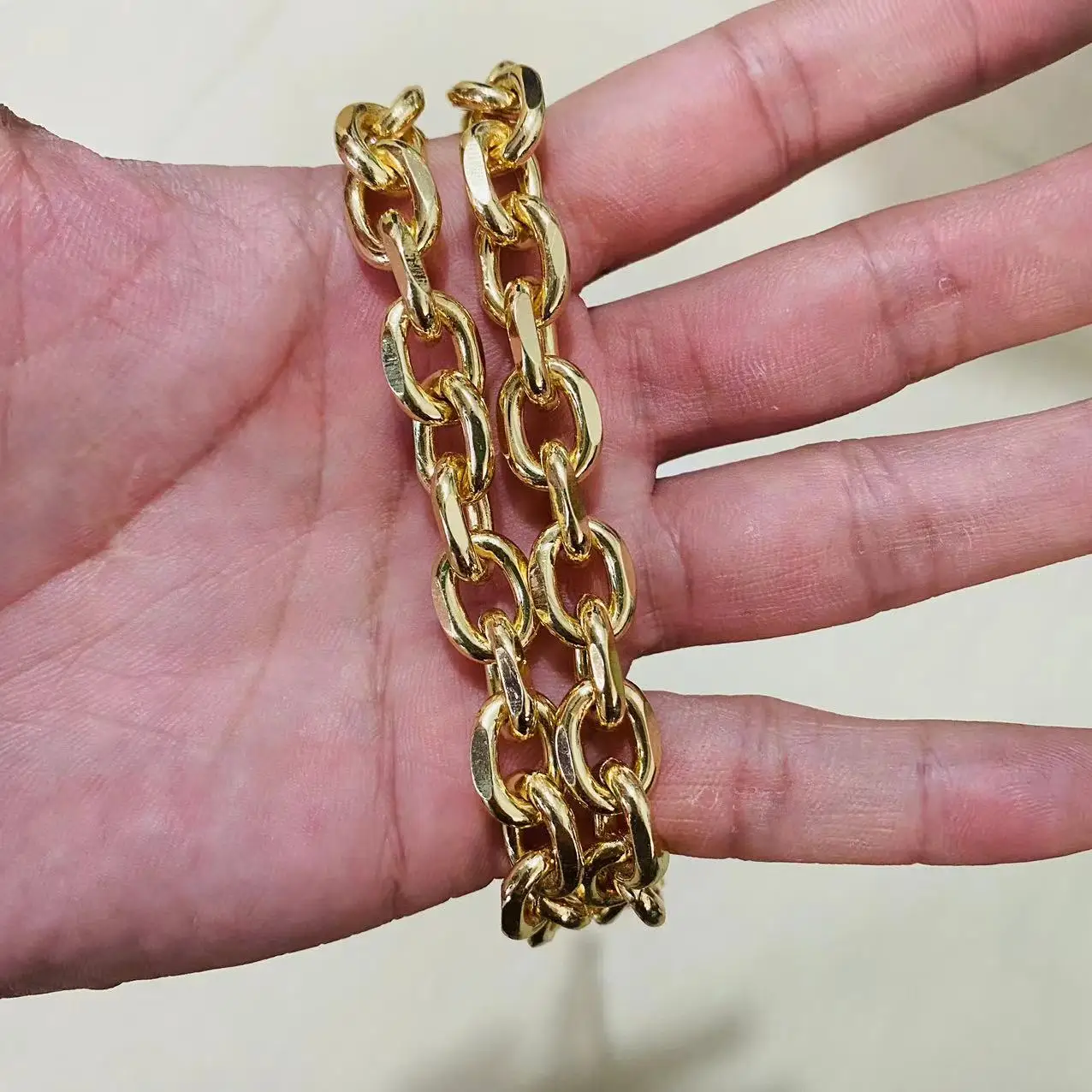 18K позолоченная широкая ковбойская прочная витая Цепочка для ювелирных изделий «DIY»
