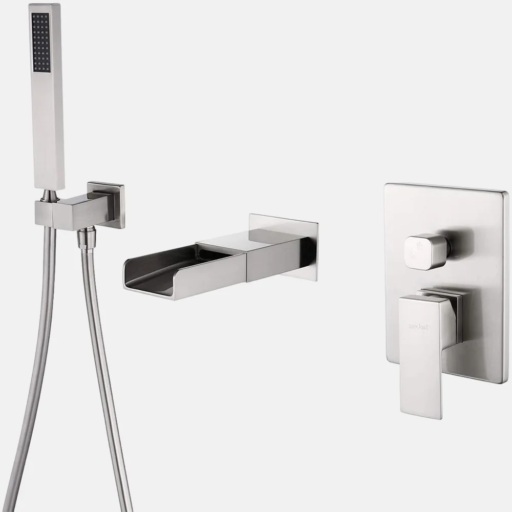 Hot Selling Contemporary Chrome Bathroom Shower Faucet Set Thermostatic Brass Tub Bathtub Faucet