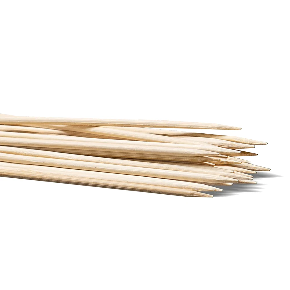  Shish Kebab Skewers Barbeque Bamboo Round Grill BBQ Sticks
