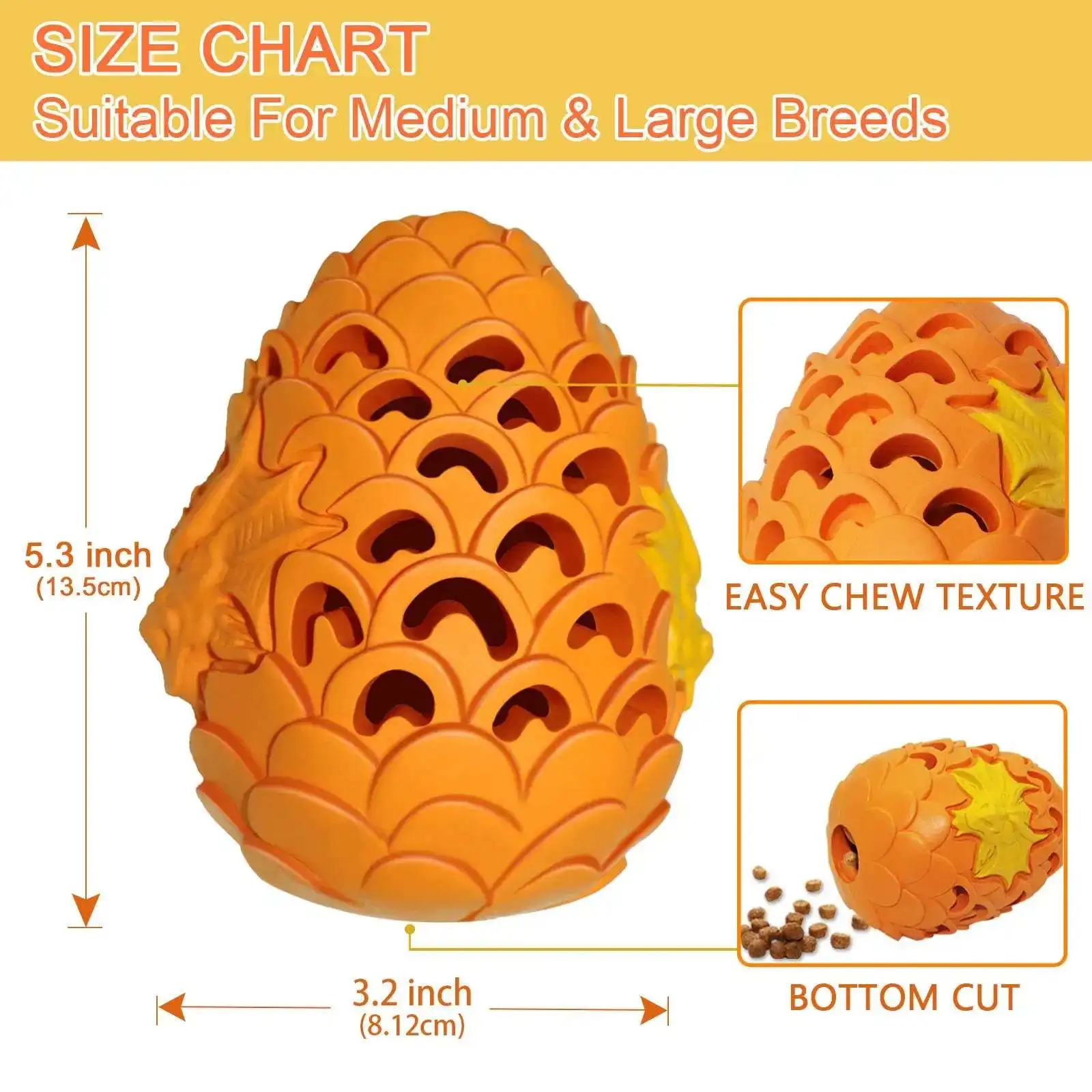 Eco Friendly Materials Dragon Egg Shape Super Indestructible Bite Resistant Food Grade Natural Rubber Pet Dog Chew Toys