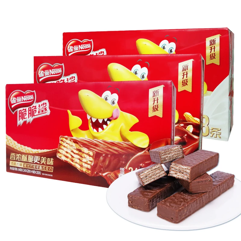 Оптовая продажа молочные сэндвичи шоколадные вафли печенье хрустящие 640