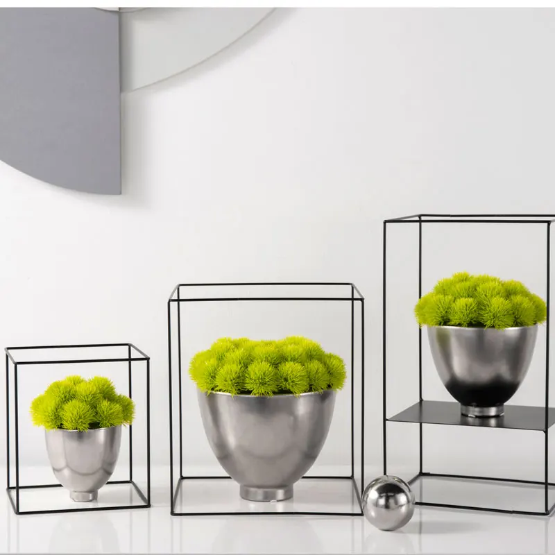 luxury metallic glaze flower pot ceramic gold bowl vase