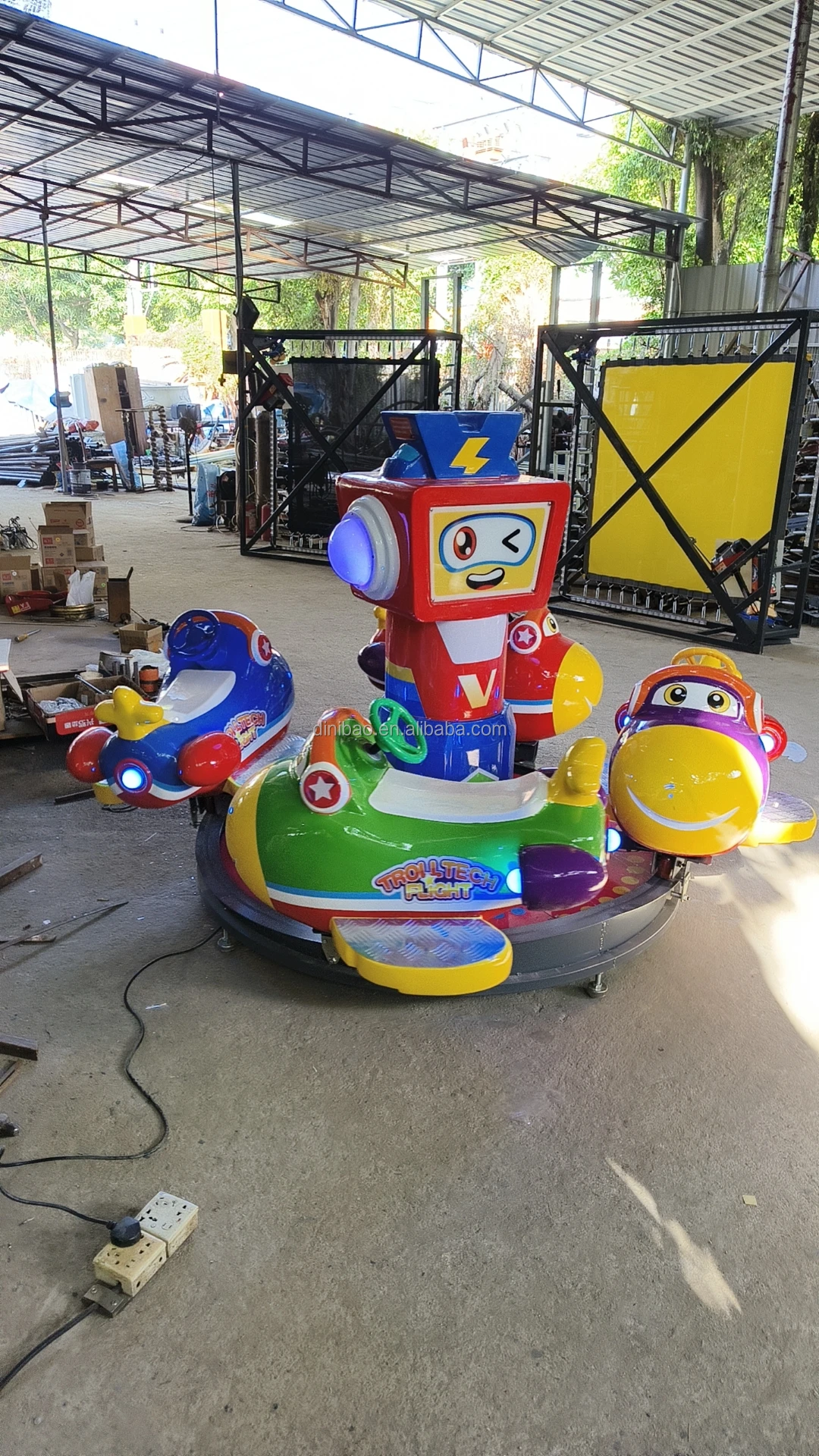 Dinibao 3 seats electric mini kids mechanical ride airplane fun flight carousel rides for amusement park