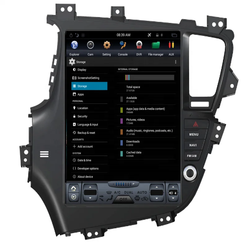 Bosstar  12.1 inch tesla style Android car radio  navigation GPS dvd player for kia k5 with mirror link