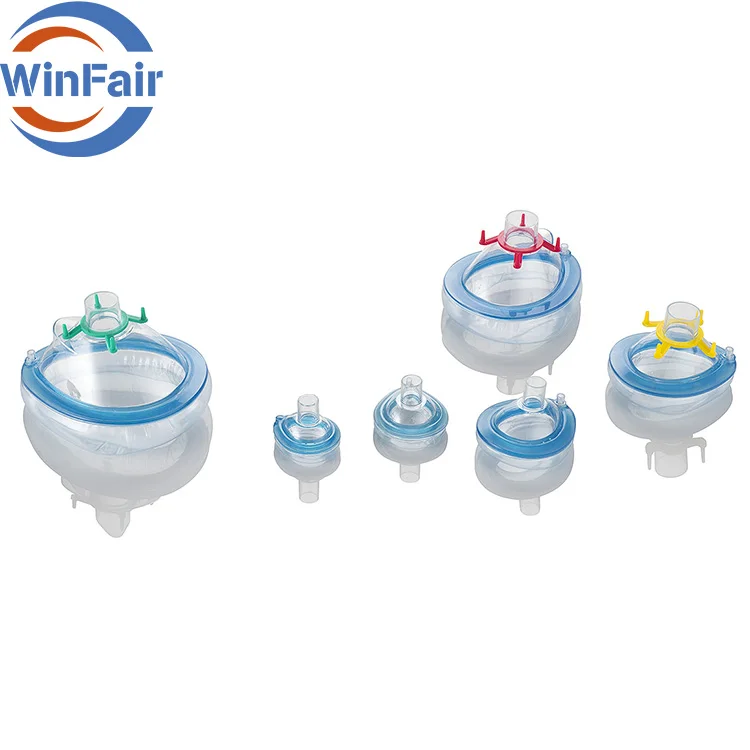 WinFair Disposable Inflatable Black Mask Pvc Anaesthesia Breathing Anesthesia Air Cushion Face Mask Child Pvc Anesthesia Mask