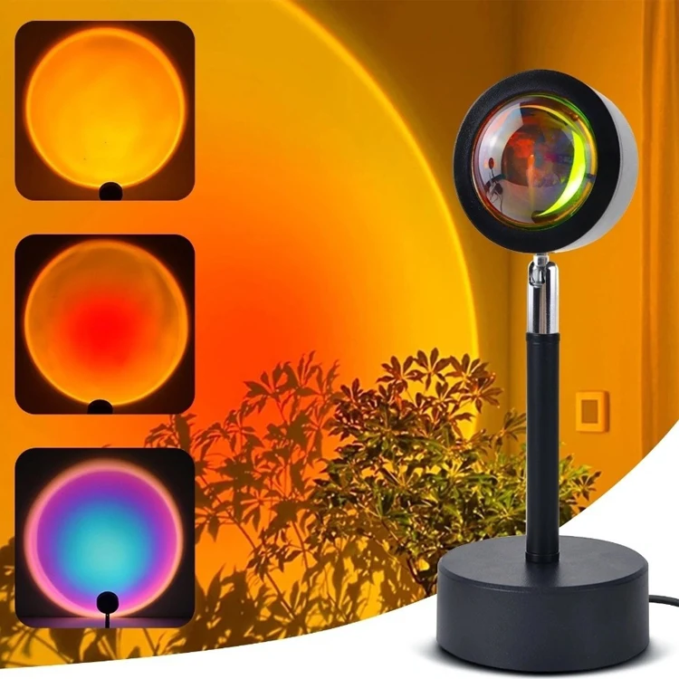 180 degree rotating atmosphere night light sunset rainbow projection light led sunset wall decoration light