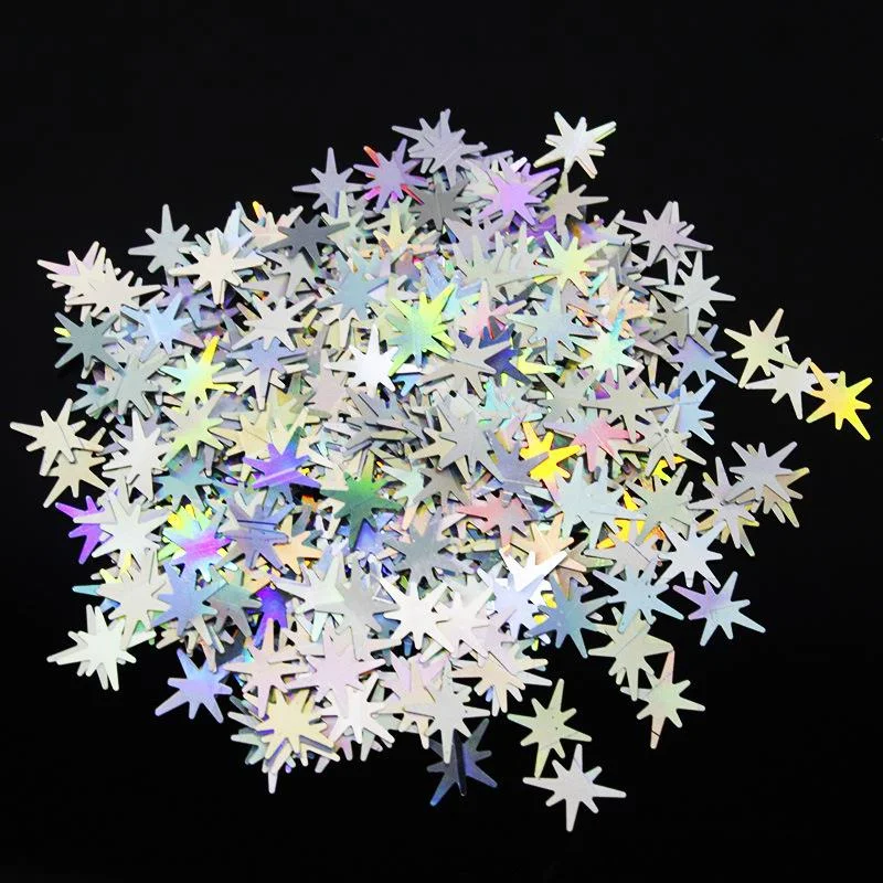 Wholesale 3 Design Nail 3D Chunky Hollow Pentagram Glitter Color-changing Nail Art Glitter