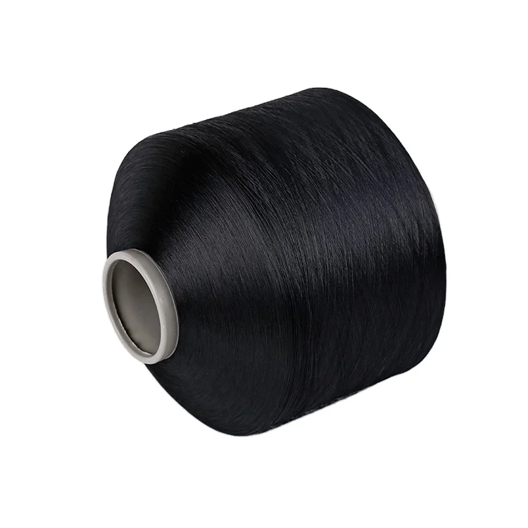  Цена крученая черная нить 300d DTY weft 100% полиэстер для браслета из