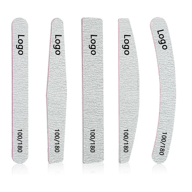 Розовая двухсторонняя мини-пилка для маникюра, пилка для ногтей и буфер с пользовательским логотипом