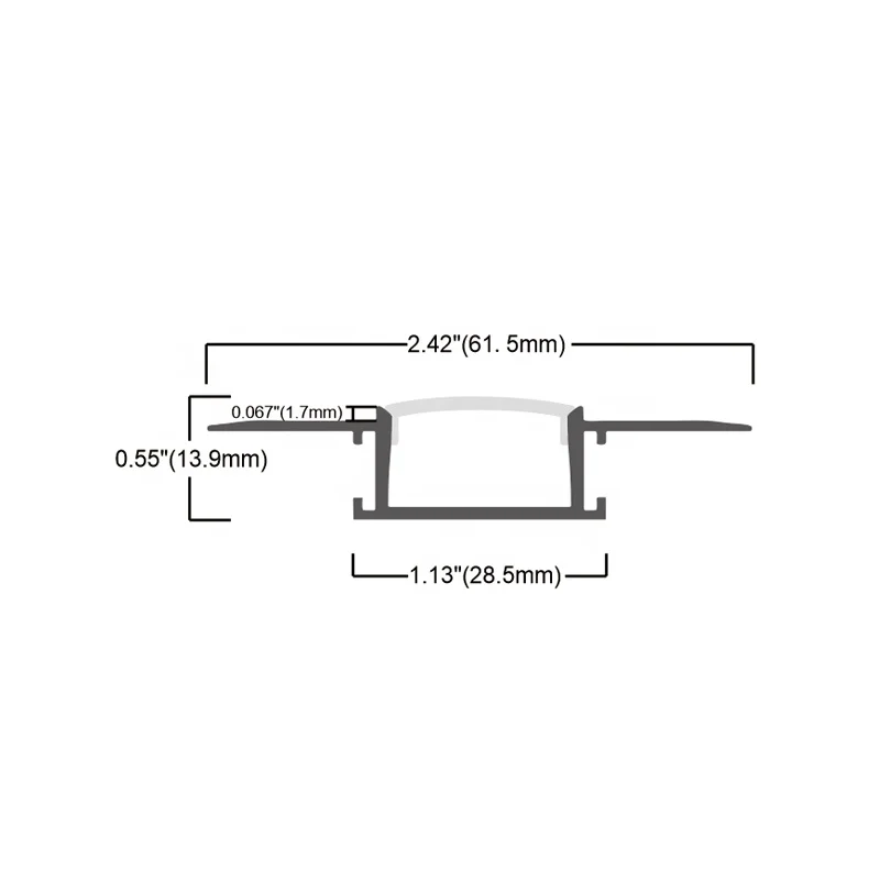 Ceiling Wall Alu Profil Channel housing Recessed Architectural Drywall Gypsum Plaster in LED Aluminium Profile