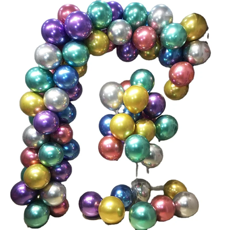 12 inch Gold Metallic Chrome Latex Balloons for Birthday Anniversary Wedding Engagement Party Decorations Globos