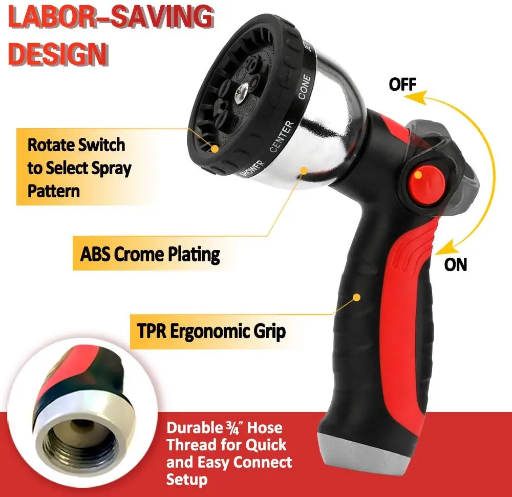 10 Functions Garden Water Hose Sprayer Gun Nozzle for Hand Washer