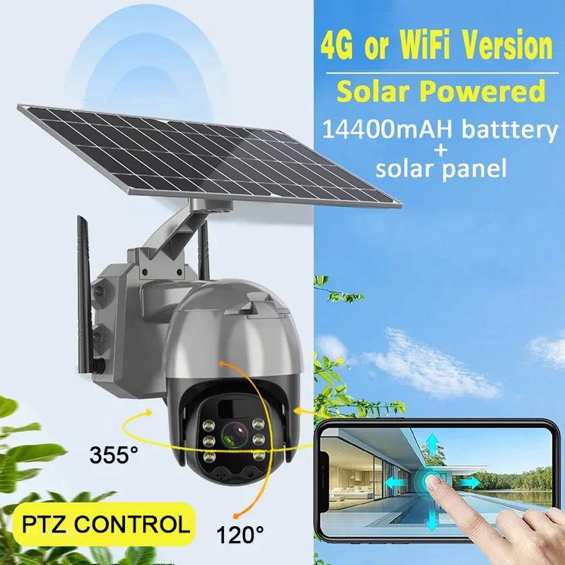 4MP 6MP 8MP HD пиксель уличная 4G Солнечная камера система безопасности с SIM-картой