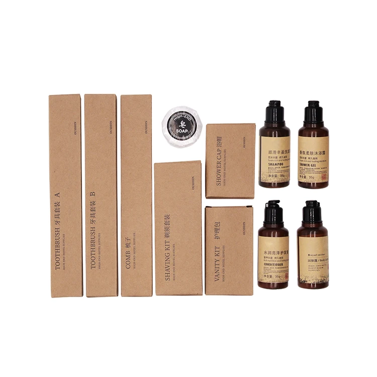 S&J Hotel Room Disposable Products  Supplies Customized Packaging Toiletries Hotel Amenities set Soap Dry Amenities  Set