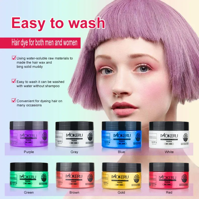 Wholesale Mokeru Natural Unisex Diy Hair Color Dye Cream Temporary Hair Color Cream Dye Paint For Hair Styling
