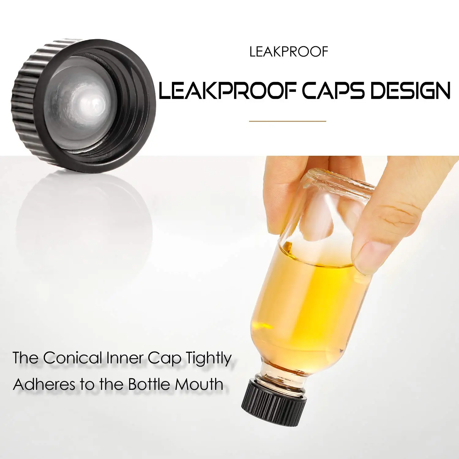 Маленькие прозрачные стеклянные бутылки объемом 2 унции 60 мл с крышками трубки из нержавеющей стали бостонские круглые для образцов сока-побега