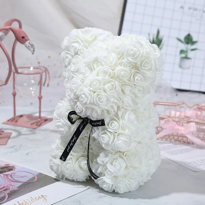 2021 Amazon Hot Selling  factory wholesale bear of roses teddy rose bear for christmas