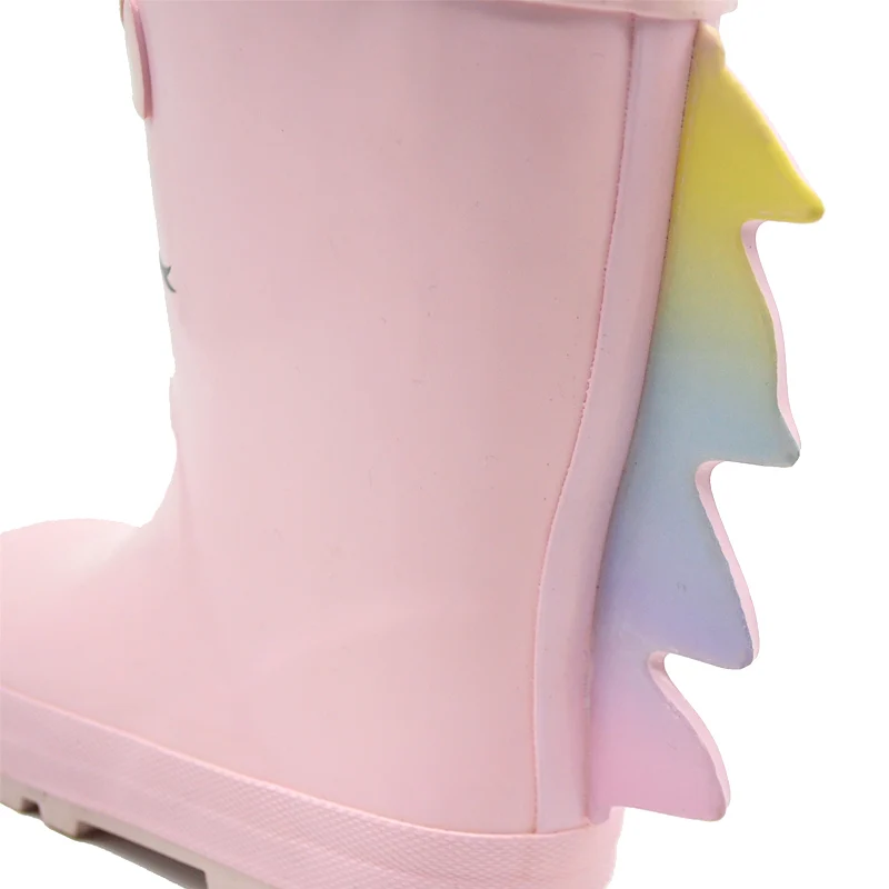 Pink Toddler girls Unicorn Printed Rubber Rain Boots Wellington Boots Gumboot for kids