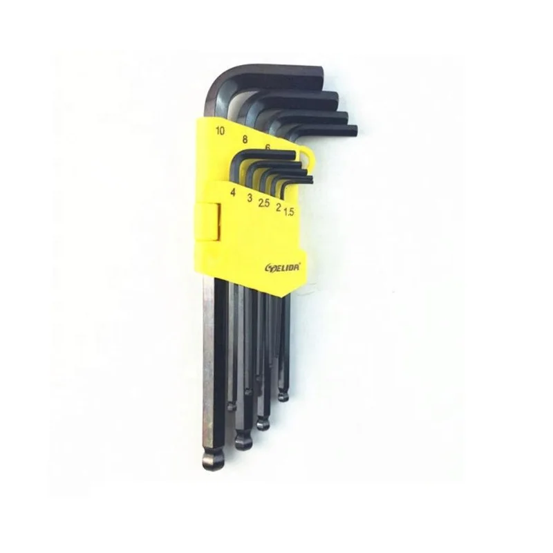 NBFLOURISH 9pcs Long Arm Ball Point Hex Key& Black Finish Allen Wrench Set&Allen Key Set