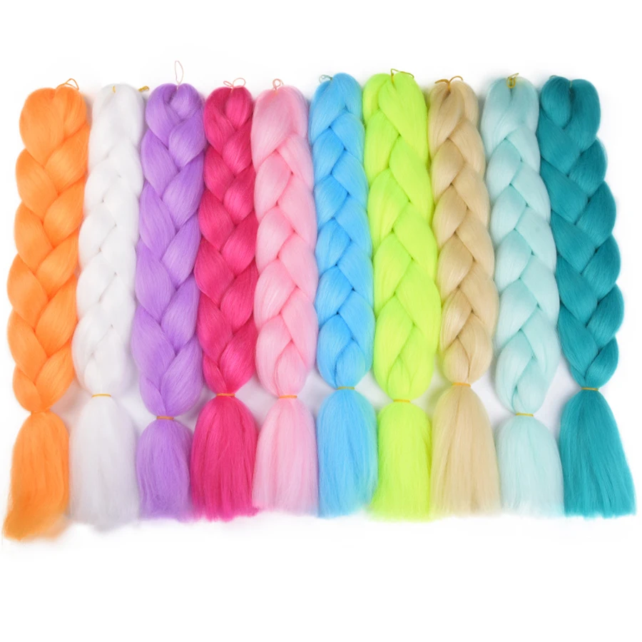 Soft  Ultra Braid  Private Label Itch Free Synthetic Fibre 24 Inch Ombre 3 Tone 48 Inches Jumbo Extension Hair Braids