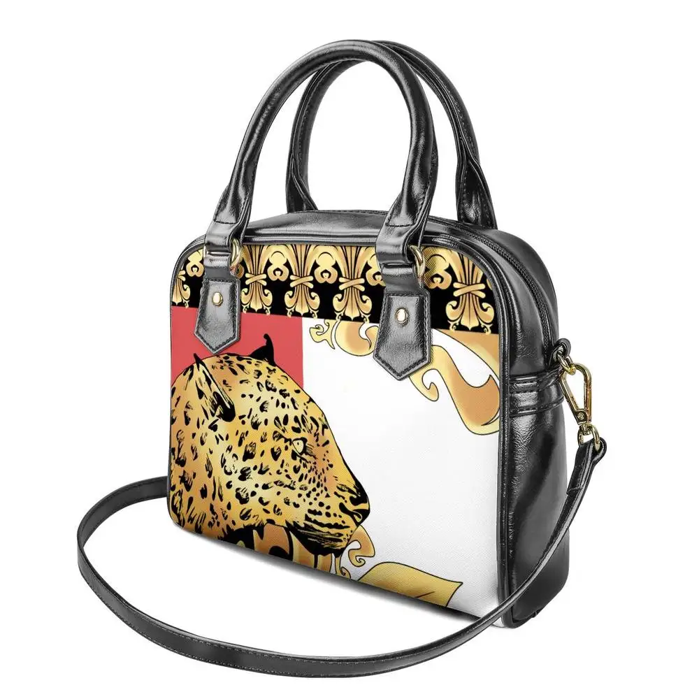 2023 Customized Fashion Leopard Printed Bag Ladies Women Shoulder Bags Pu Leather Tote Handbag Bag For Dropshipping