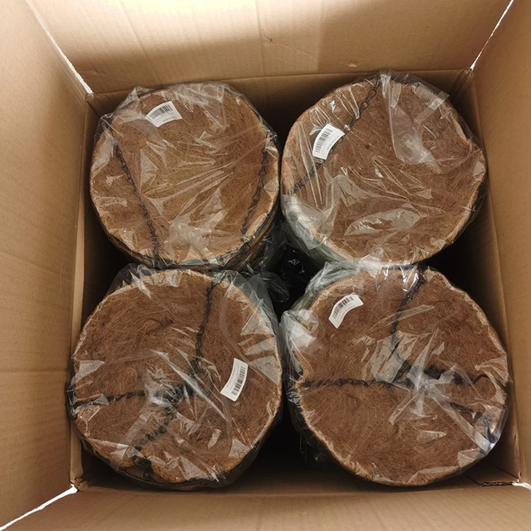 
14 inch coconut coir hanging storage basket pot with chain 