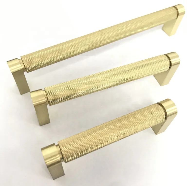 Furniture Brass Gold Knurled Cabinet Handle Manufacturer Cabinet Accessories D3097