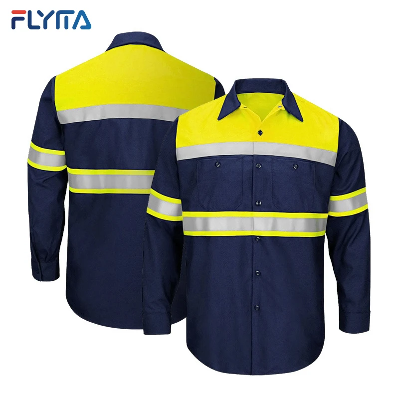 Custom Overalls Mechanic High Visibility Mens Cargo Outdoor Work Cloths OEM Work Wear  Uniform Reflective Safety Clothing
