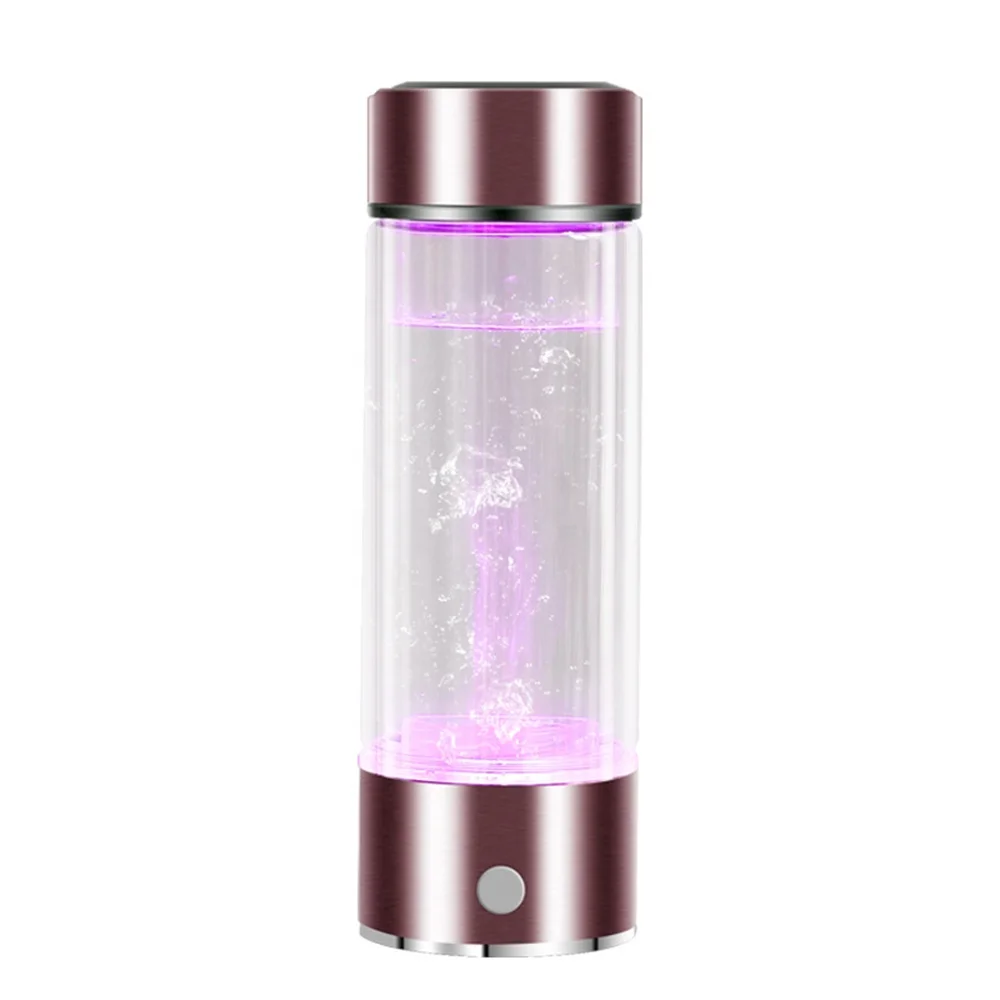 450ml Water Bottle 600~90OPPB Hydrogen Rich Water Filter Bottle Made Of Stainless Steel Silicon Boron Glass