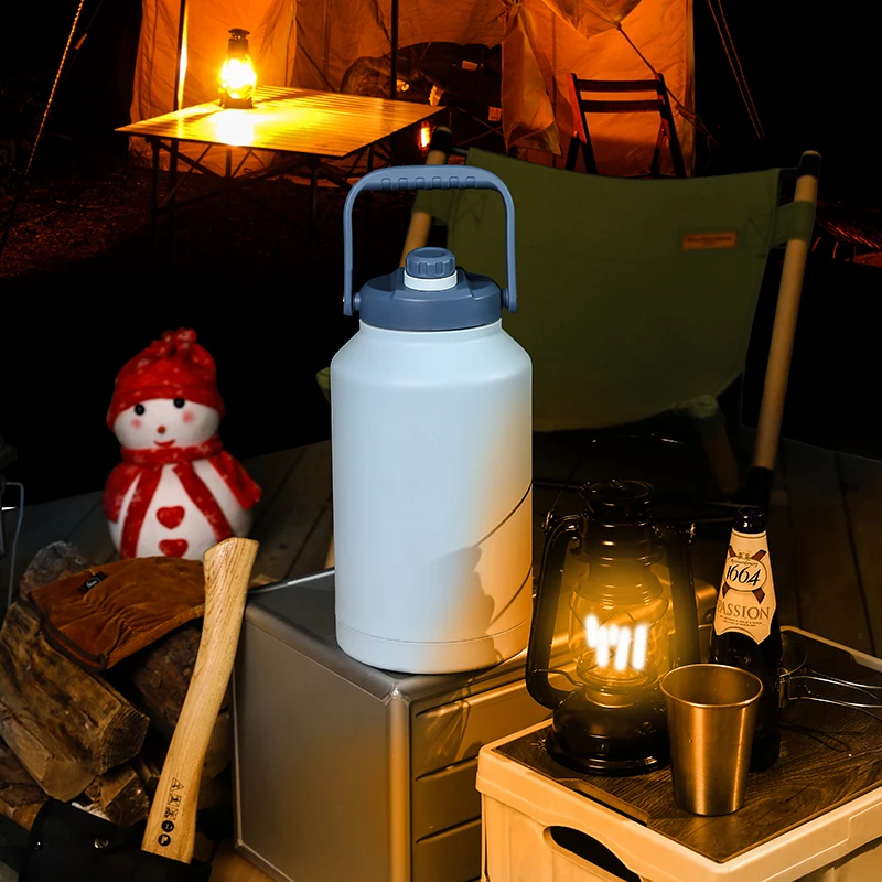 Everich ODM 64/128/192oz Double Wall Vacuum Insulated Stainless Steel Beer Growler with Handle for Brewery, Keeps Cold Up to 24H