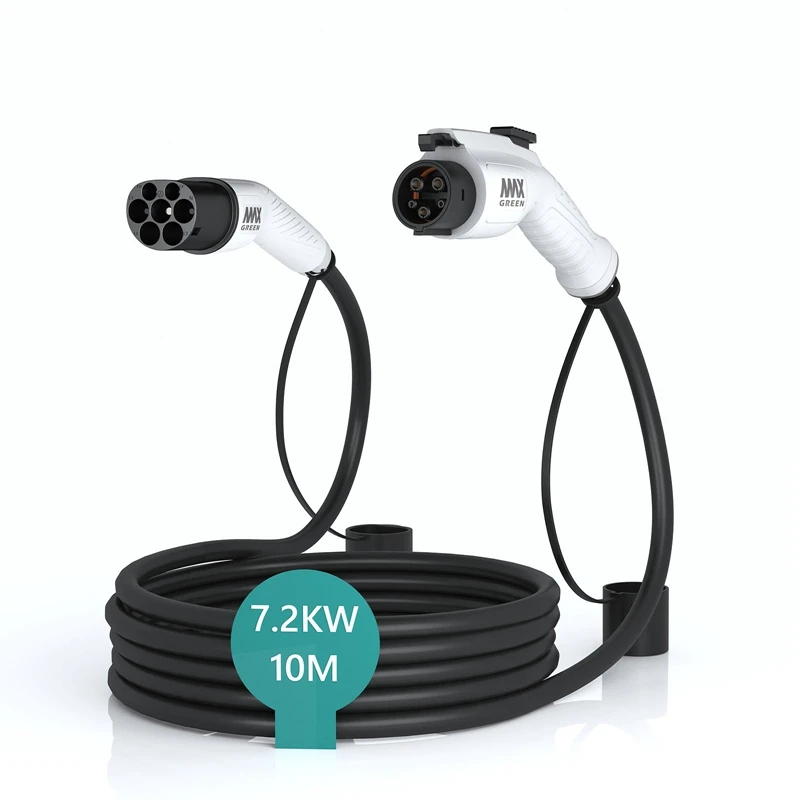 Зарядный кабель для электромобилей, 230 В, 7 кВт, 32 А, тип 2, зарядный кабель для электромобилей типа 1, 10 м, зарядная станция для электромобилей