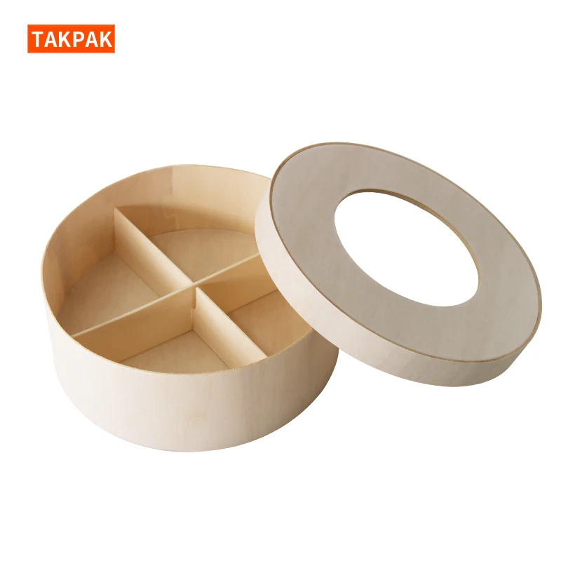 All Purpose Container Wooden Box Lid Wooden Round with Round Eye