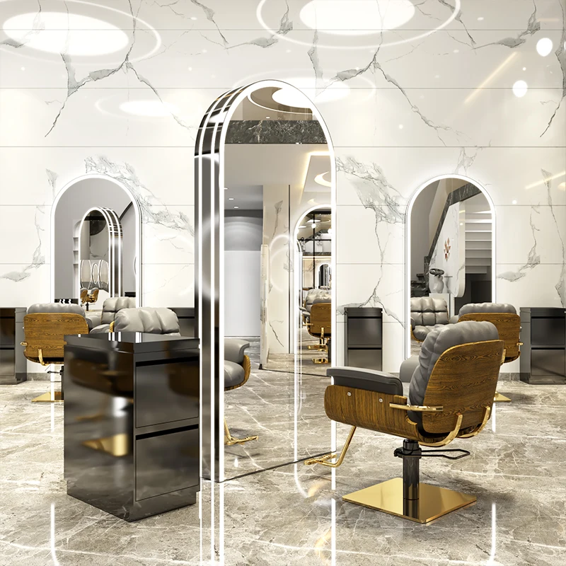 Aluminum Frame Eco Friendly Double Salon Station Mirror For Salon Mirror Tv