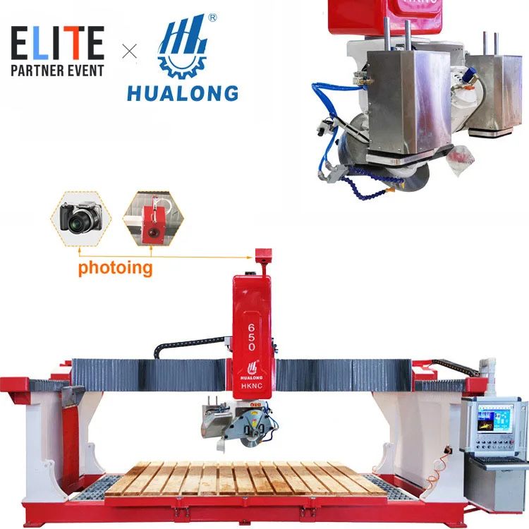 HUALONG stone machinery  5 axis quartz granite marble stone cnc Bridge Saw Cutting Machine stone slab cutting machine for sale