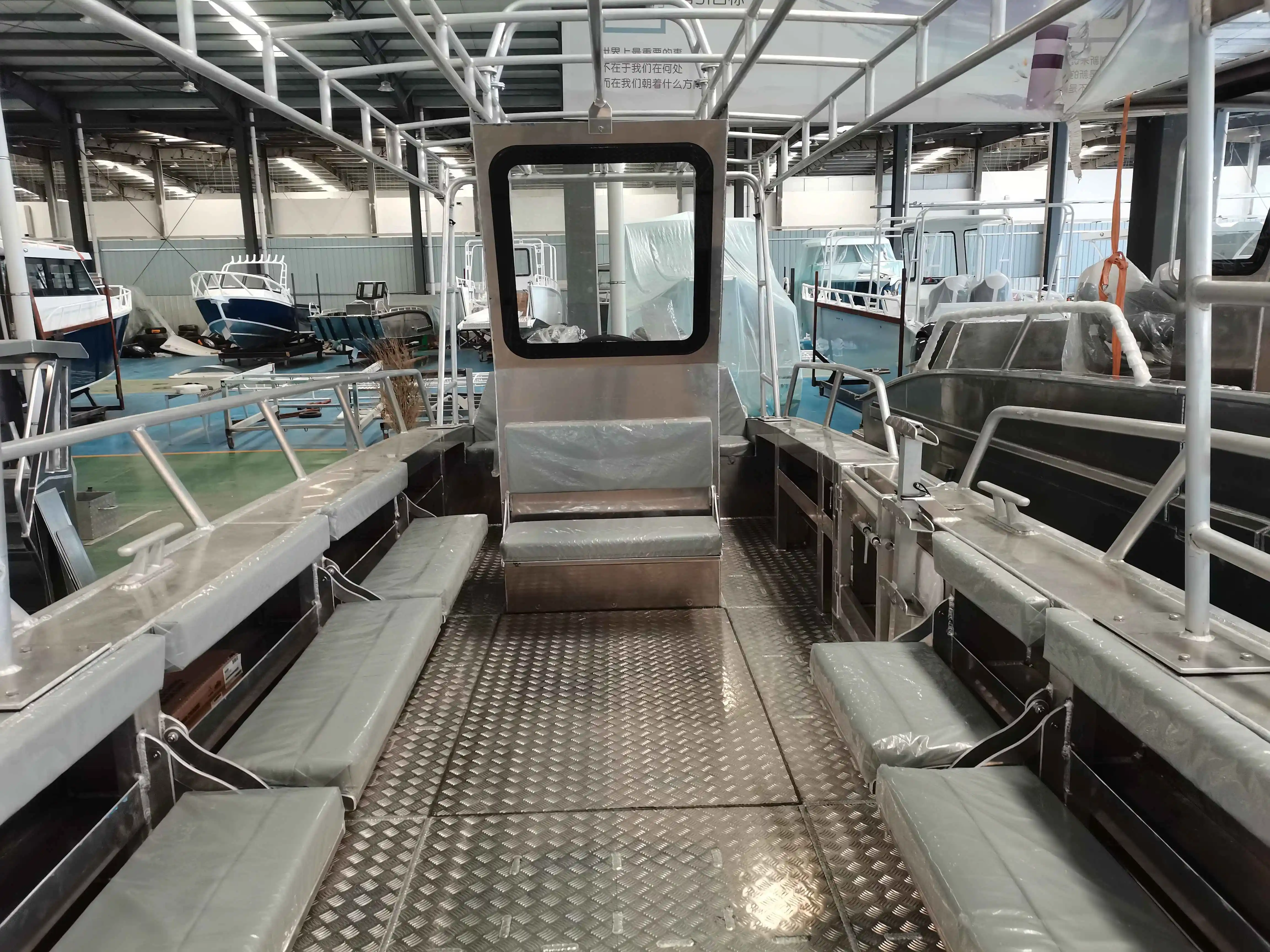 30ft 9x3m aluminum work diving boat alloy cargo barge landing craft for sale