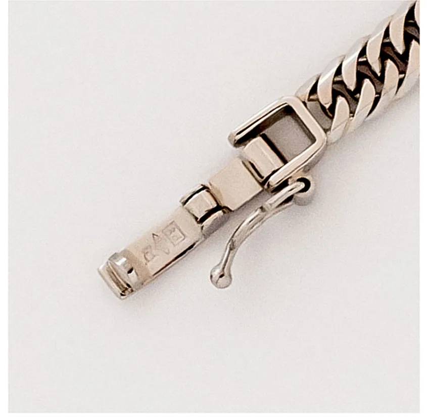 
Pt850 6 sides cut double curb chain women fine platinum chain jewelry 