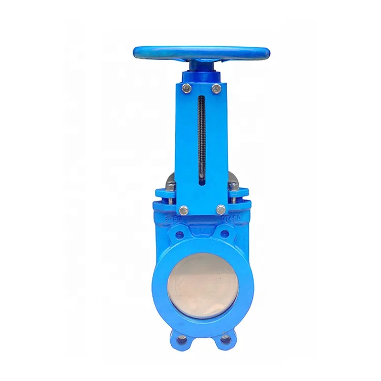 DIN standard stainless steel electric handweel operate Resilient Seat Flange Knife Gate Valve
