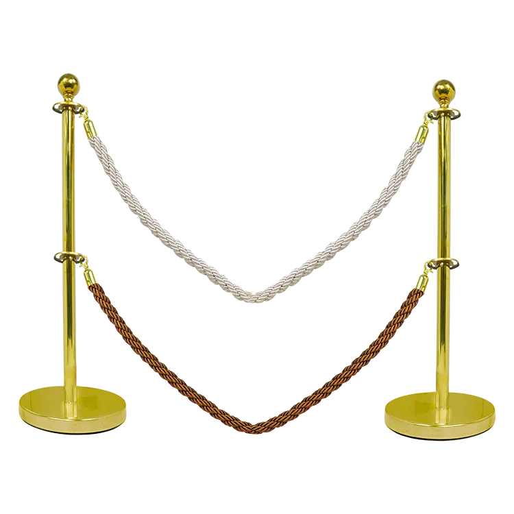 Инновационный Золотой веревочный столбик для очереди, стоячий столбик для красного ковра, 5 м Барьерный столбик и канаты для френфорта