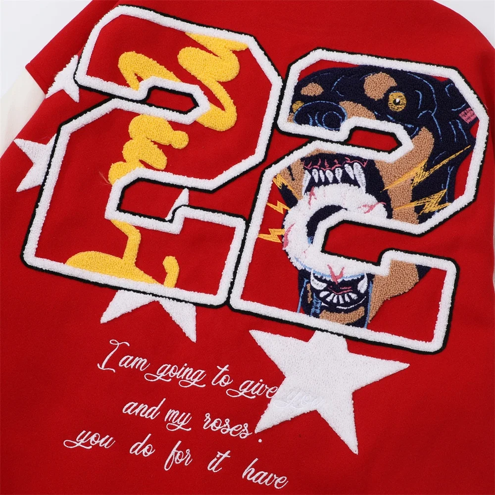 Custom Vintage Baseball Bomber Jacket Men Loose Leather Sleeves Patchwork Varsity Coats Suede Casual Streetwear