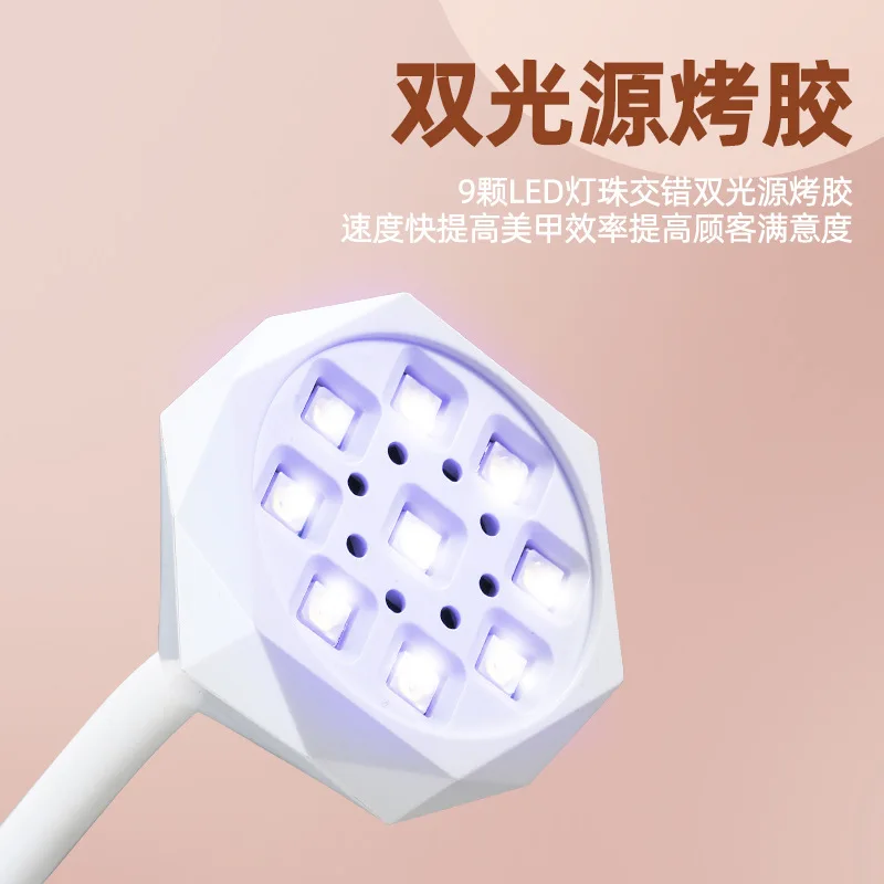 Lotus Shape 27w Portable Phototherapy Light Machine Quick-drying Wireless Rechargeable Stick Nail Slice Baking Salon UV Led Lamp
