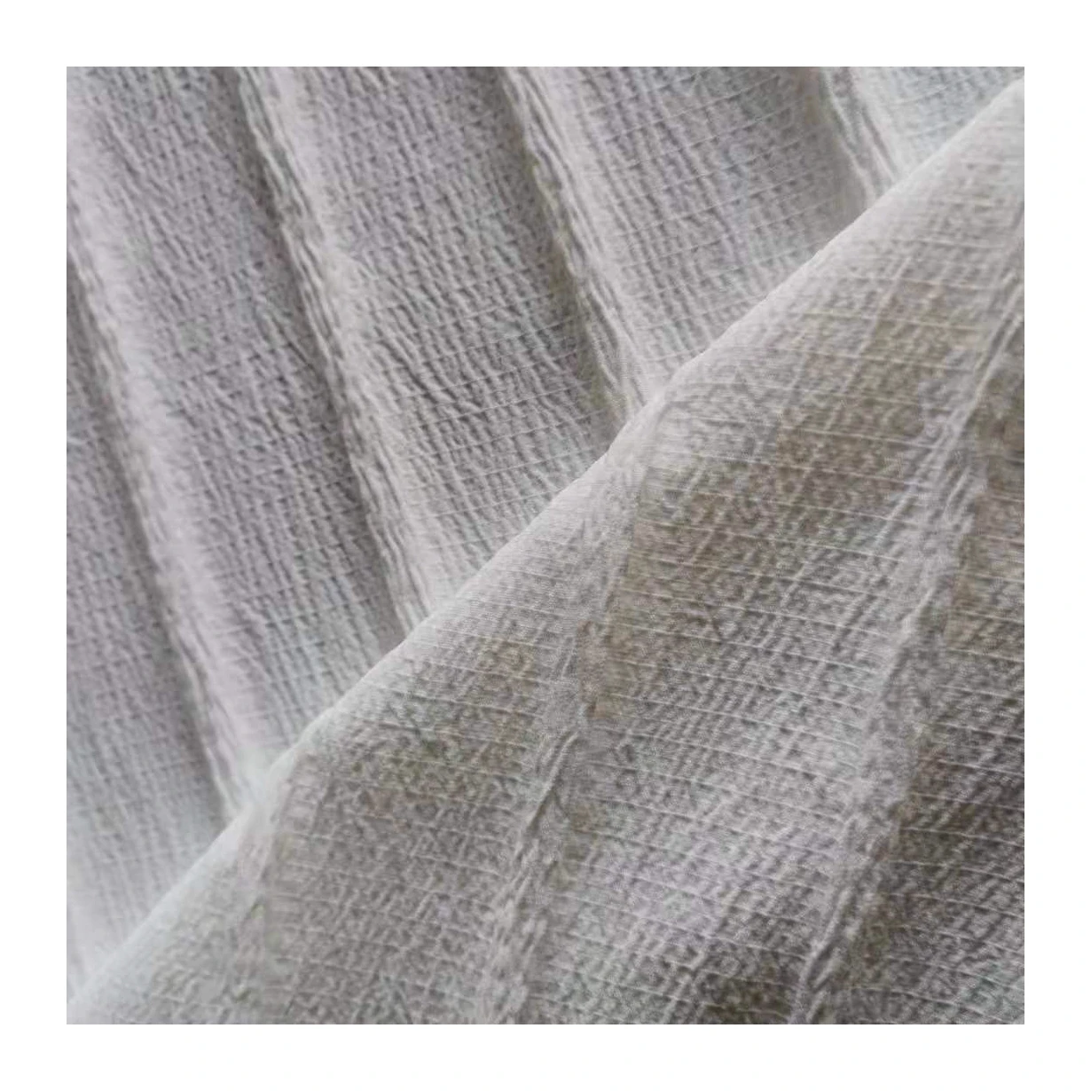 Jacquard Nano Crepe Stripe Chiffon Fabric Wrinkle Stretch Spandex Polyester Chiffon Fabric For Suit Dress Skirt Pants
