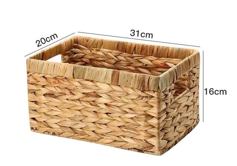 Wholesale Beige Storage Square Round Paper rope braiding Storage Baskets Rectangular Wicker Baskets with Built-in Handle Basket
