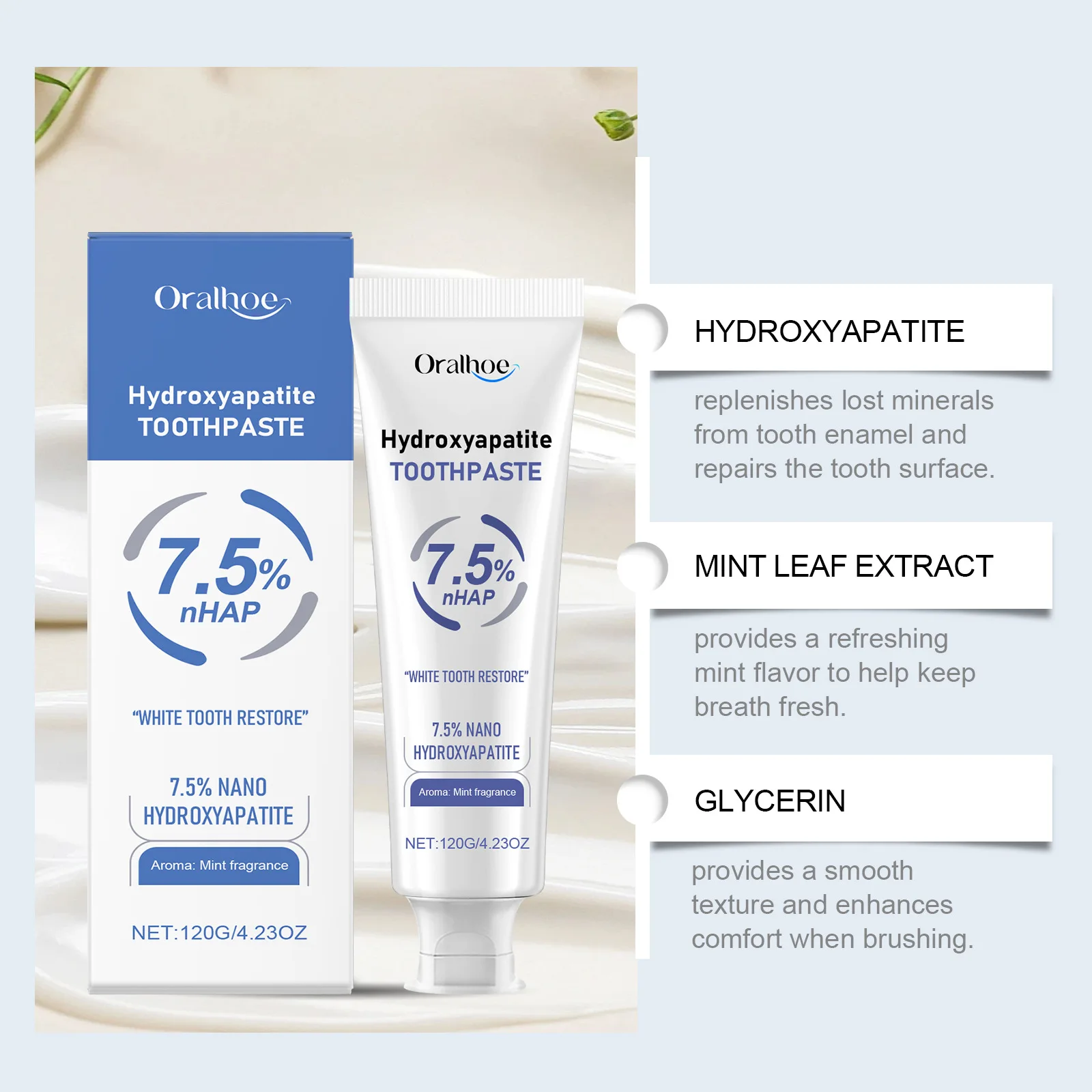 Customized Teeth Cleaning Mint Fresh Care Toothpaste Mint Toothpaste